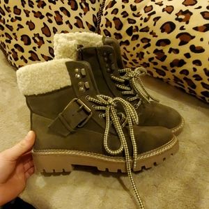 Cute Army green ankle boots